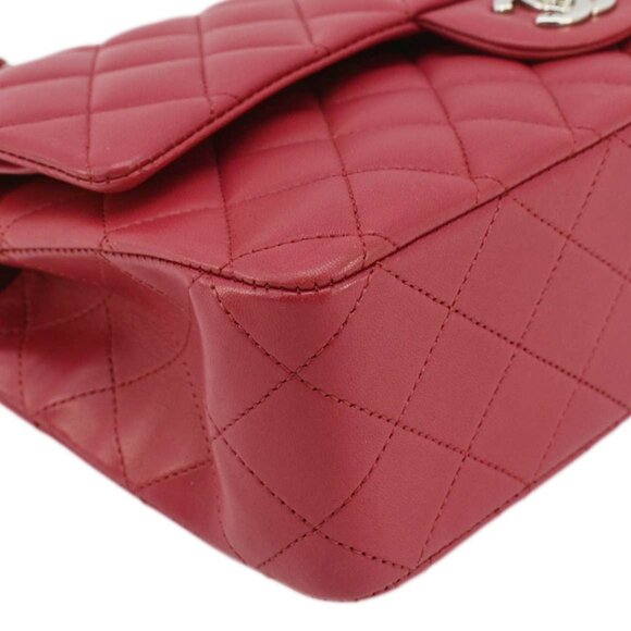 Chanel Classic Double Flap Medium Quilted Leather Shoulder Bag Fuchsia Pink - Picture 8 of 12